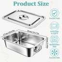 4 Inch Extra Deep Lasagna Pan with Lid and Handles, 14x10.6 Inch Stainless Steel Large Baking Dish Tray, Nonstick Lasagna Baking Thick Metal Roasting Pan for Casserole Brownie Turkey, Silver