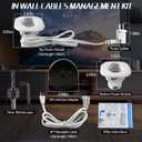 in-Wall Cable Management Kit,in Wall TV Power Kit for Wall Mounted TV and Speakers,in Wall Wire Concealment Kit, Includes Power & Low Voltage Cable Management with Hole Saw Drill Attachment