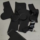 LUWU for 2025 Palisade Accessories - for 2023 2024 2025 Hyundai Palisade SE/SEL/XRT/Limited/Calligraphy Door Slot Mats Cup Holder Insert Coaster Center Console Liners Mats Black Trim - 13 PCS/Sets