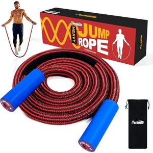 Weighted Jump Ropes with 360 Degree Rotation Handle.1 Inch 2.7LB/3LB Heavy Jump Rope for Men and Women,Jump Ropes for Fitness (Red)