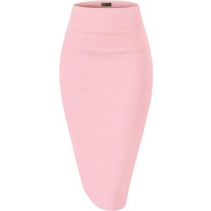 Hybrid & Company Women's Premium Nylon Ponte Stretch High Waist Pencil Suit Skirt Below Knee (1X)