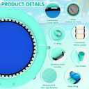 Inflatable Water Hammock Floating Dock, 10/8/6FT Round Floating Ring with Water Ladder and Cup Holder, Inflatable Dock Floating Platform Island Raft Tanning Pool Float for Lake Beach
