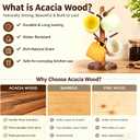 Acacia Wood Mug Holder Tree, 6 Hooks Wooden Mug Organizer for Kitchen Counter & Coffee Bar, Easy to Assemble, Natural Wood Color, Ideal for Small to Medium Mugs