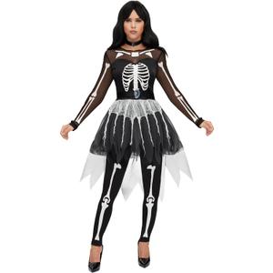 Spooktacular Creations Women Skeleton Costume, Halloween Skeleton Tutu Dress for Women for Halloween Costume Cosplay Party (Medium)