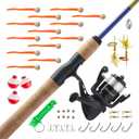 Shakespeare Catch More Fish Spinning Reel and Fishing Rod Combo with Kit, 25 Reel Size - 5'6" - Light - 2pc