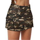 Womens Mini Cargo Skirts Y2k Denim Skirt with Pockets Low Waist Button Jean Skirts for Women, Large