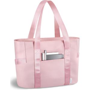 Prite Tote Bag for Women Weekender Bag with Laptop Compartment for Work Nurse Travel Gym (Small, Pink)