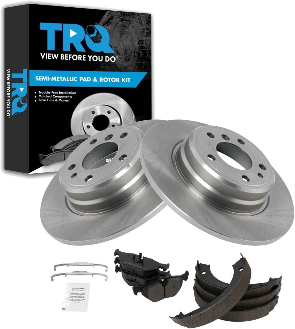 1. TRQ Rear Posi Metallic Brake Pad Kit Set for BMW M3 Z4 325 540 735 Series BFA73657 2.  Parking Brake Shoe Set for 530i 1994-1995,for 540i 1994-1995 BFA17065 3. TRQ Rear Brake Pad