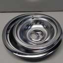 W10196405 W10196406 Stove Burner Drip Pans for Electric Stove Top-Compatible with Whirlpool Electric Range-Thickening to Prevent Bent-Set of 4 Chrome Drip Pans, Silver