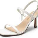DREAM PAIRS Womens Slingback Heels Square Open Toe Strappy Sandals Ankle Strap High Heeled Dressy Shoes, 6.5