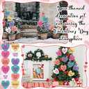 12 Pcs Valentines Day Decorations Tree Ornaments 8 Inch Large Colorful Heart Valentine Decorations Cute Hear Picks Ornaments for Valentine's Day Tree Topper Home Wedding Dcor