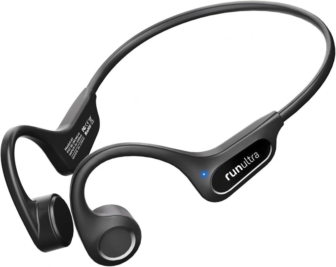 Bone Conduction Headphones, Bluetooth 6.0 Wireless Sport Earphones 10H Playtimes Sweatproof Open Ear Headphones for Workout, Cycling, Outdoor Activities