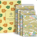 4-Pack Washi Journals,Blank Notebooks, 80g Paper, 60 Pages Each, Bookmark Included, Perfect Japanese Notebook,Gift Set,Durable Paper for Daily Use-4 Different Sizes (Gold river)