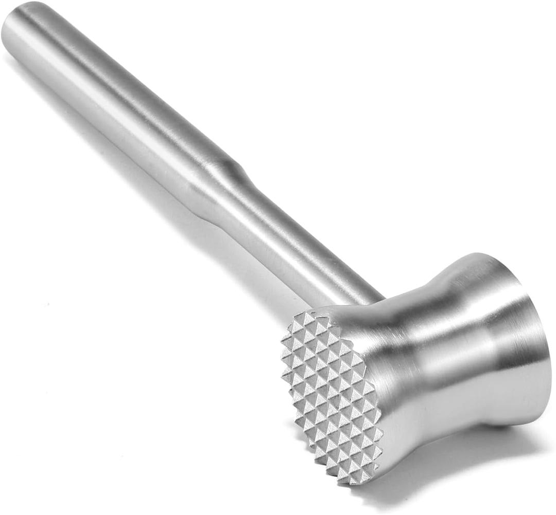 304 Stainless Steel Meat Tenderizer Mallet, Dual Side Meat Hammer Chicken Pounder, Heavy Duty Meat Beater for Steak and Beef, Meat Pounder Kitchen Cooking Mallet Dishwasher Safe