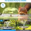 POPOSOAP 6.5W Solar Fountain Pump for Bird Bath Built-in 3000mAh Battery Backup, DIY Solar Water Fountain with Double-Layer Nozzles & Dry-Run Protection 5Ft Tubing for Ponds, Bird Bath, Water Features