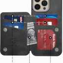 GUERNICA for iPhone 15 Pro Max Wallet Case with RFID Blocking Card Holder for Women Men, Kickstand Shockproof Phone Case for iPhone 15 Pro Max(6.7"),Light Black