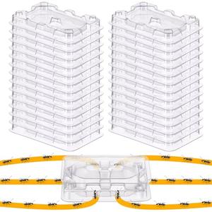 Qualirey 32 Pcs Ant Bait Stations Reusable (Bait NOT Included), Multi Surface Ant Killer Trap for Home, Control for Indoor and Outdoor Use, Roach Station for Common Household (16 Set, Standard Size)