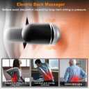 3 in 1 Back Massager, Electric Lumbar Support Pillow Heat Vibration Massage Lower Back Spine Decompression Device, Dark Gray