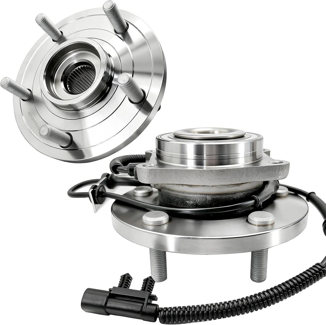 Luyizyo 2 x 513273 Wheel Bearing Hub Assembly,  Front Wheel Bearing and Hub for For Dodge Grand Caravan Town & Country and Brake Pads