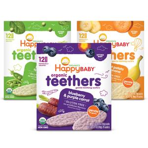 Happy Baby Organics Teether, 3 Flavor Variety Pack, 12 Count (Pack of 3) (EXP 11/09/25)