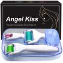 Derma Roller for Face and Body - Angel Kiss 4 in 1 Titanium Microneedling Roller Kit Micro Needle Microneedle Roller, 300 and 720 Needles 0.25mm,1200 Needle 0.3mm, Microdermabrasion Roller Men Women