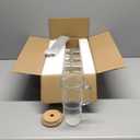 24oz Glass Cups with Lids and Straws - Glass Tumbler cup with bamboo lids and straw iced coffee cup (4pack)