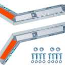 Chrome Angled Spring Loaded Mud Flap Hanger Bracket Mudflap Holder Set 1-1/8" Bolt Spacing 30" Length with Reflective Tapes fit for Semi Trucks, 2 Pack