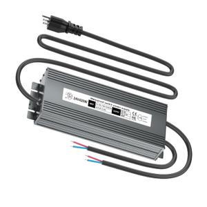 24V 420W Low Voltage Transformer, IP67 Waterproof Outdoor LED Power Supply Driver, AC 100-130V to DC 24V Converter Power Adapter for Indoor Outdoor LED Light, Computer, Landscape Lighting Project