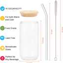 5 x Iced Coffee Glasses With Lids and Straws - 16 Oz Can Shaped Cups - Aesthetic Coffee Bar Accessories - Ideal Gifts for Coffee Lovers, Home Essentials, Cocktails, Smoothies