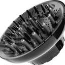 Diffuser Attachment for Hair Dryer, Hair Diffuser for Curly Hair, Universal Diffuser for 1.4-2.6" Hair Blow Dryer Long Thick Curly Wavy Hair, Black