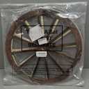 2 Pcs Wagon Wheel Decor Wooden Western Cowboy Party Decorations Vintage Rustic Wagon Wheel Wood Cartwheel Decor for Bar Garage Indoor Outdoor (Brown,12 Inch)