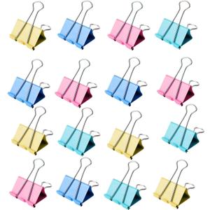 Ufmarine Small Binder Clips 1 inch Length, Colorful, for Office (64 Pcs)