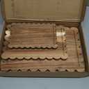 3 Pcs Acacia Wood Scalloped Charcuterie Board Set, Decorative Cutting Boards Bread Board for Grandmillenial Cottagecore Kitchen Decor Cheese Meat Fruit Bread Chopping Blocks (Classic Style)