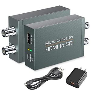 HDMI to SDI, HDMI to 3G-SDI/HD-SDI Converter, Audio Embedder 2 Way SDI Converter Dual SDI Output Adapter Support 1080P for Camera Home Theater