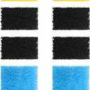 Replacement Aquarium Filter Sponge, Fish Tank Filter Replacement Parts, Including 2 x Coarse Sponge, 2 x Fine Sponge & 4 x Carbonized Sponge, for 10-40 Gal