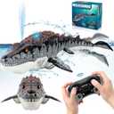 fromeasy Mosasaurus Dinosaur Toys, Upgrade Remote Control Water Toy, Pool Toys for Kids Ages 4-8, RC Dino with Light and Spray Water for Swimming Bath Lake Ocean Christmas Birthday Gift, Small