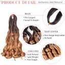 French Curly Braiding Hair 20 inch T4/30 Loose Wavy 5 Pack Bouncy Braiding Hair extensions 75g/Pack French Curly Synthetic Hair Extensions (T4/30,5packs,20inch)