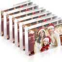 5x7 Acrylic Picture Frame Set of 6, 20mm Thick, Double-Sided Transparent Magnetic Frameless Photo Frame, Desktop Freestanding Display for Office or Home Decor