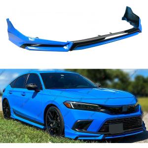 Front Lip Compatible with 2022-2024 Honda Civic, V3 Style Air Dam Lower Chin Bumper Splitter Protection Body Kit Fits for 4-Door Sedan & Hatchback 2022 2023 2024 (Blue Pearl B637P)