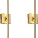 KARTOOSH Modern Wall Sconces Set of Two, Dimmable Hardwired Wall Sconces, 350° Rotate, LED Matte Gold Wall Light Fixtures, 3000K Warm Light for Bathroom, Living Room,27.8 Inch
