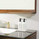 Prus Waso White Soap Dispenser Set, Contains Hand and Lotion Dispenser with Pump. Perfect for Guest Bathroom Decor. (White)