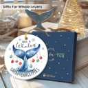 8 x Whale Tail 2025 - Double Sided Ceramic Ornaments for Christmas Tree Decorations, Present for Animal Lover, Hanging Decoration, Whale Gifts for Women, Friend, Family, Coworker