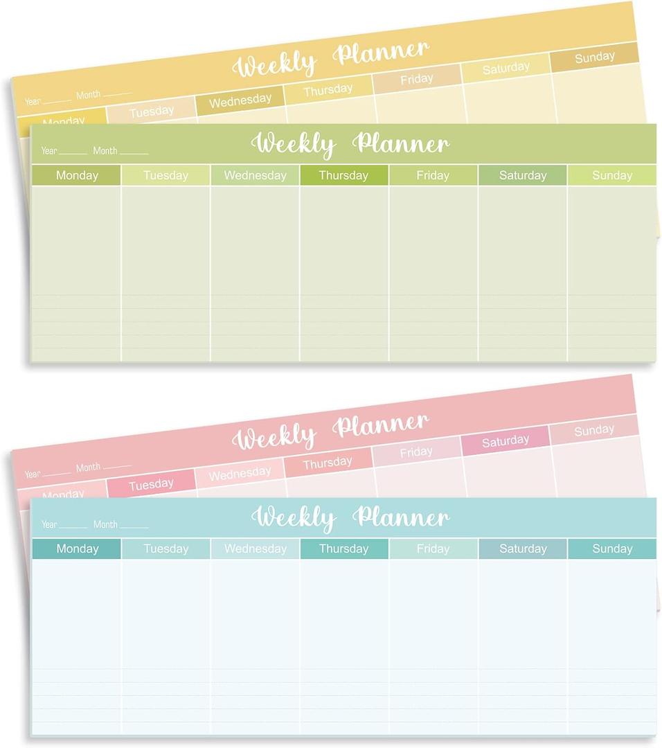 Geyee 120 Sheets Weekly Planner Notepad Tear off Weekly Calendar Pad to Do List Sticky Notepad Desk Schedule Planner for Student Habit Tracker Reminder Office School