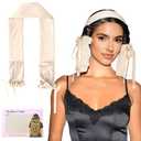 Sleepie tie Heatless Hair Curlers Overnight,No Heat Hair Curlers to Sleep in, Soft Ribbon Wrap for Long Hair, Heatless Curling Rod Headband Set for Long Hair(White)