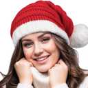 Knitted Santa Hat Adult Christmas Xmas Unisex Knit Beanie Red Skull Cap Stocking Hats For Women Men