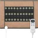 Far Infrared Heating Pads for Back Pain Relief, Natural Jade and Tourmaline Heating Pad, Electric Therapy Pads for Neck Shoulders and Period Cramps, Auto Shut Off (Brown, 32"X21")