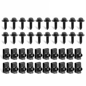 60PCS 5/16-18 x 1-3/16 Body Bolts and U-Nut Clips Set Replace 384930-S36, Automotive Metal Fastener Kit with 30 Bolts & 30 U-Clips, Black Zinc Coated Fender and Body Panel Mounting Hardware