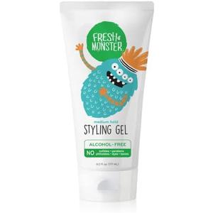 Fresh Monster Kids Hair Styling Gel, Medium Hold Alcohol-Free, Natural Hair Gel for Kids & Toddlers (6oz.)
