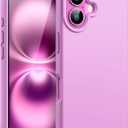 JETech Liquid Silicone Case for iPhone 16 6.1-Inch, Silky Soft Touch Full-Body Protective Phone Case, Anti-Scratch Shockproof Cover with Microfiber Lining (Pink)