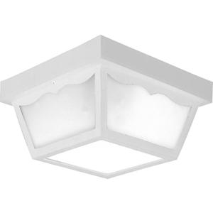 Progress Lighting 2-Light Indoor and Outdoor Flush Mount Ceiling Light, Interior and Exterior Ceiling-Mount Light Fixture for Porch Light, Patios, Garages, Hallways, 10-1/4'' by 5-1/2'', Black